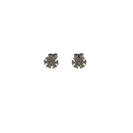earrings stud steel silver snowflakes